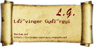 Lővinger Györgyi névjegykártya